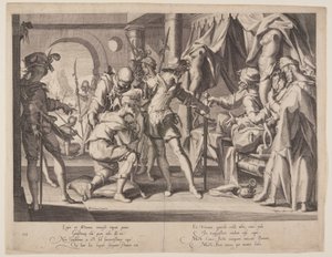 El Conde Guillermo permitiendo la decapitación, lámina 7 de Tronos de Justicia (Thronus Iustitiae)