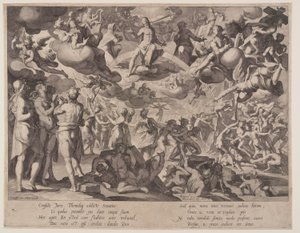 Juicio Final, lámina 13 de Tronos de Justicia (Thronus Iustitiae) de Willem van Swanenburgh