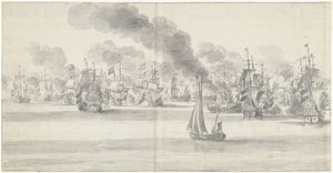 La batalla de Katwijk (página izquierda), 1653