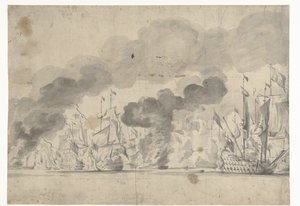 Batalla naval de Lowestoft el 13 de junio de 1665 de Willem van de Velde (I)