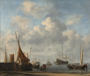 Entrada a un puerto holandés de Willem van de Velde the Younger