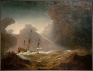 Barco neerlandés ante una tormenta inminente