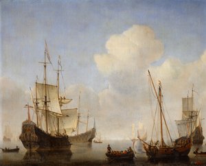 El escuadrón holandés en la costa de África Occidental, 1660s de Willem van de Velde the Younger