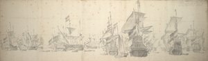 Consejo de guerra de la flota holandesa frente a Terschelling, 7-17 de octubre de 1658 de Willem van de the Elder Velde