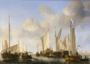 Un yate holandés saluda de Willem van de the Elder Velde