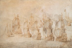 Acción en Tamanana, 9 de septiembre de 1645 de Willem van de the Elder Velde