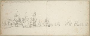 El escuadrón Friesland yace frente a la costa de Escocia de Willem van de the Elder Velde