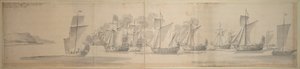 El paso de María de Módena de Calais a Dover, 21 de noviembre/1 de diciembre de 1673 de Willem van de the Elder Velde