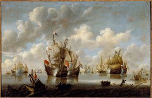 Combate en el Mar del Norte en el siglo XVII