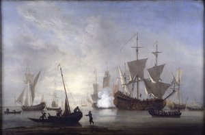 Embarcaciones en calma, c.1680
