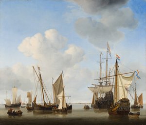 Barcos en las carreteras de Willem van de Velde the Younger