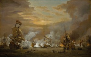 La batalla del Texel de Willem van de Velde the Younger