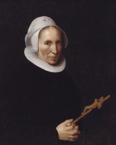Una señora con un crucifijo en la mano de Willem van der Vliet