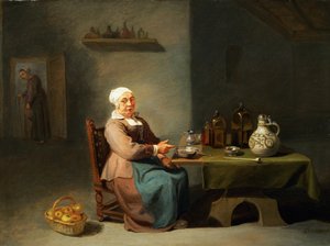 Una mujer en una cocina
