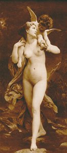 Juventud y amor (fotograbado) de William Adolphe (after) Bouguereau