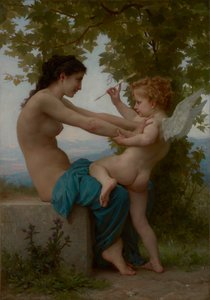 Una joven defendiéndose del amor de William-Adolphe Bouguereau