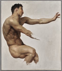 Estudio de Sátiro para Ninfas y Sátiro, c.1873 (óleo sobre lienzo) de William Adolphe Bouguereau
