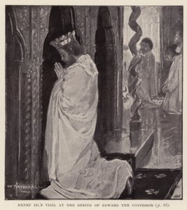 Vigilia de Enrique III en el santuario de Eduardo el Confesor (litografía) de William (after) Hatherell