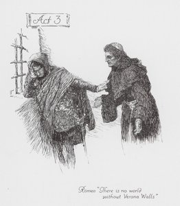Romeo y Julieta de Shakespeare: Acto 3 (litografía) de William (after) Hatherell