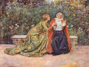 Romeo y Julieta de Shakespeare: Acto II, Escena V (litografía en color) de William (after) Hatherell