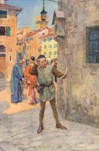 Romeo y Julieta de Shakespeare: Acto I, Escena II (litografía en color)