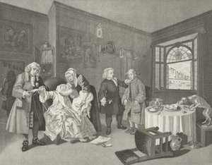 Matrimonio a la moda de William (after) Hogarth