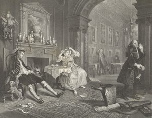 El matrimonio a la moda de William (after) Hogarth