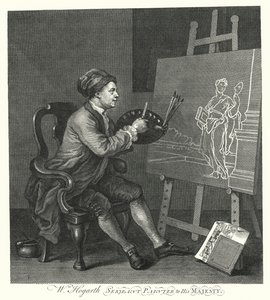 Autorretrato del artista inglés William Hogarth de William (after) Hogarth