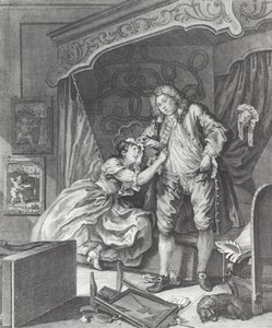 Mujer se convierte en prostituta en la Inglaterra del siglo XVIII de William (after) Hogarth