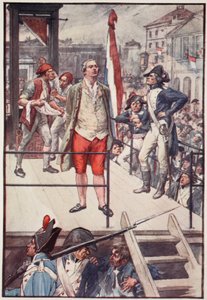 "Muero inocente, perdono a mis enemigos", lámina de "La historia de Francia", de Mary MacGregor de William (after) Rainey