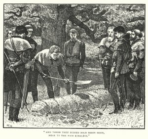 La Muerte y el Entierro de Robin Hood (grabado)