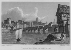 Castillo y ciudad de Limerick (grabado)