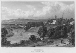 Chester, desde Barrelwell Hill (grabado) de William (after) Westall
