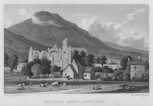 Abadía de Melrose, Escocia (grabado) de William (after) Westall