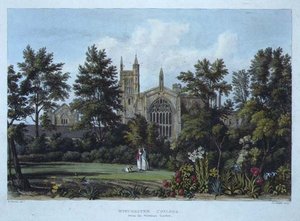 Winchester College desde el jardín del guardián, de 