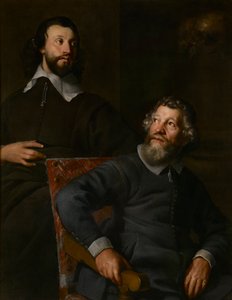 Retrato de dos caballeros, llamados Nicholas Stone y su hijo de William (attr. to) Dobson