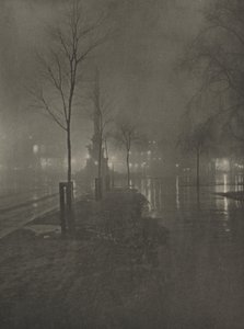 Noche lluviosa, Columbus Circle, Nueva York