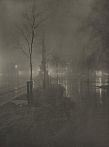 Noche húmeda, Columbus Circle, Nueva York, c.1925 (foto) de William A. Fraser