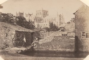 Catedral de Ripon desde el sureste, junto al río Skell,c. 1855 (foto) de William A. Pumphrey
