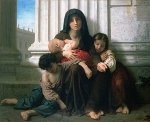 Caridad o La familia indigente, 1865 de William Adolphe Bouguereau