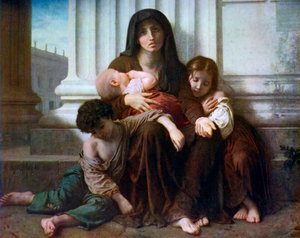 Caridad o La familia indigente, 1865, 1912 de William Adolphe Bouguereau