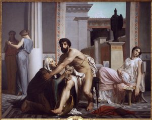 Ulises reconocido por su nodriza, Euriclea de William Adolphe Bouguereau