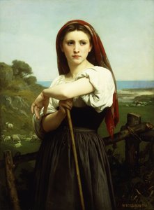 Joven pastora; Jeune Bergere, 1868 de William Adolphe Bouguereau