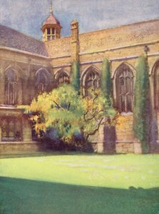Rincón de Ruskin en el jardín de Wadham (litografía en color) de William Ainsworth Wildman