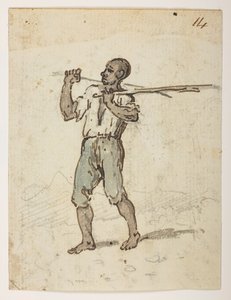 14 Habitante de San Jago.  de un álbum de 372 dibujos de paisajes, costas, disfraces y la vida cotidiana realizados durante la embajada de Lord Macartney ante el emperador de China, entre 1792 y 1794 (lápiz y acuarela sobre papel) de William Alexander