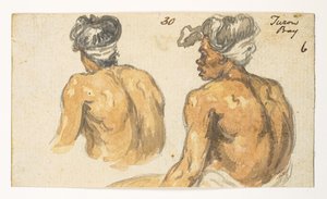 30 Dos hombres de ‘Turon Bay’.  de un álbum de 372 dibujos de paisajes, costas, disfraces y la vida cotidiana realizados durante la embajada de Lord Macartney ante el emperador de China, entre 1792 y 1794 (lápiz y acuarela sobre papel) de William Alexander