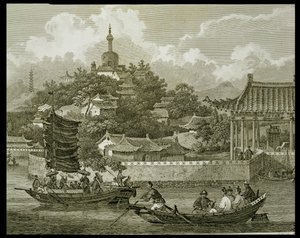 Vista de los jardines del Palacio Imperial, Pekín (detalle) de William Alexander