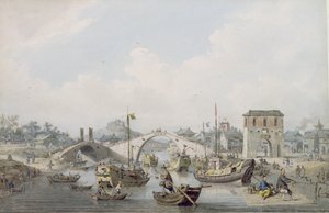 Barcos en el río en Suchow, China de William Alexander