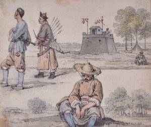 Figuras chinas (una de ellas un arquero) de William Alexander