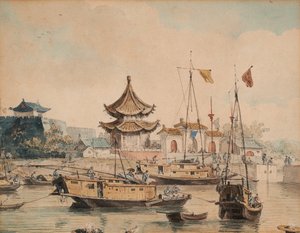 Escena china (Templo y Shinsan) de William Alexander